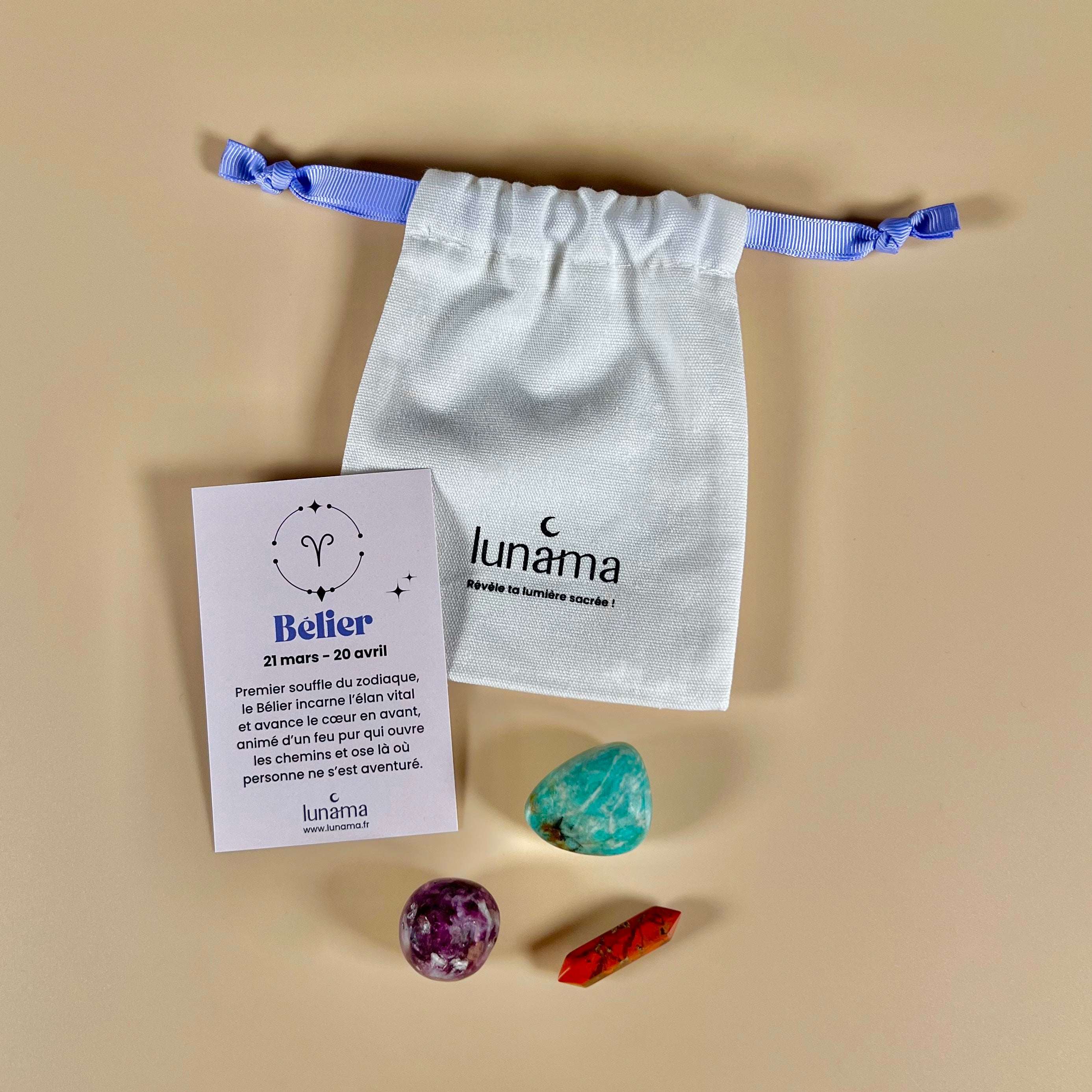 3 cristaux pierres de lithotherapie pour le signe astro belier