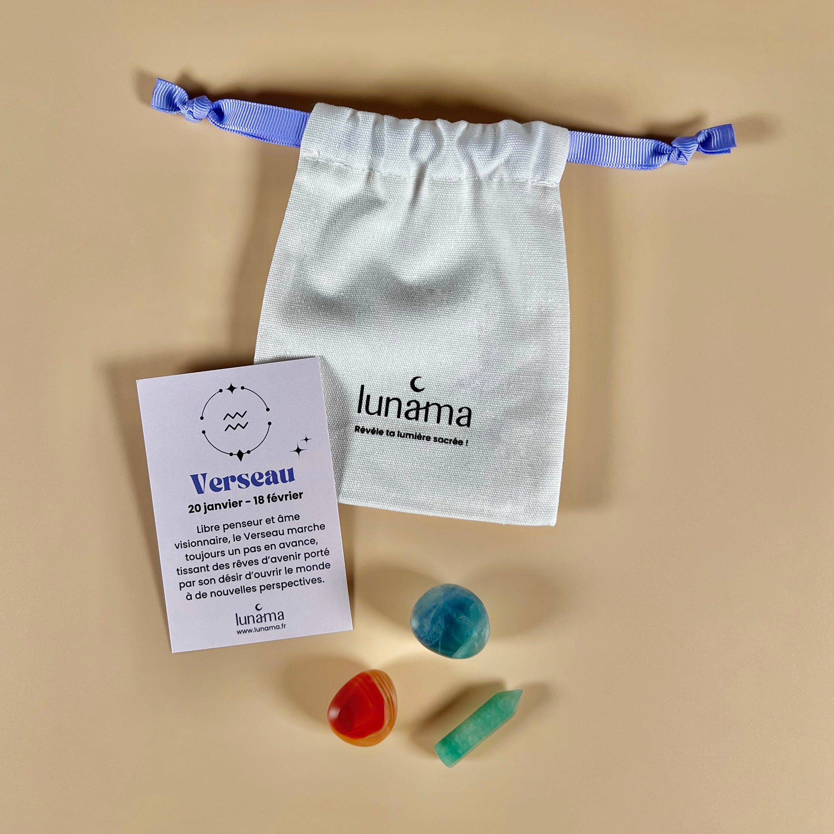 3 cristaux pierres de lithotherapie pour le signe astro verseau