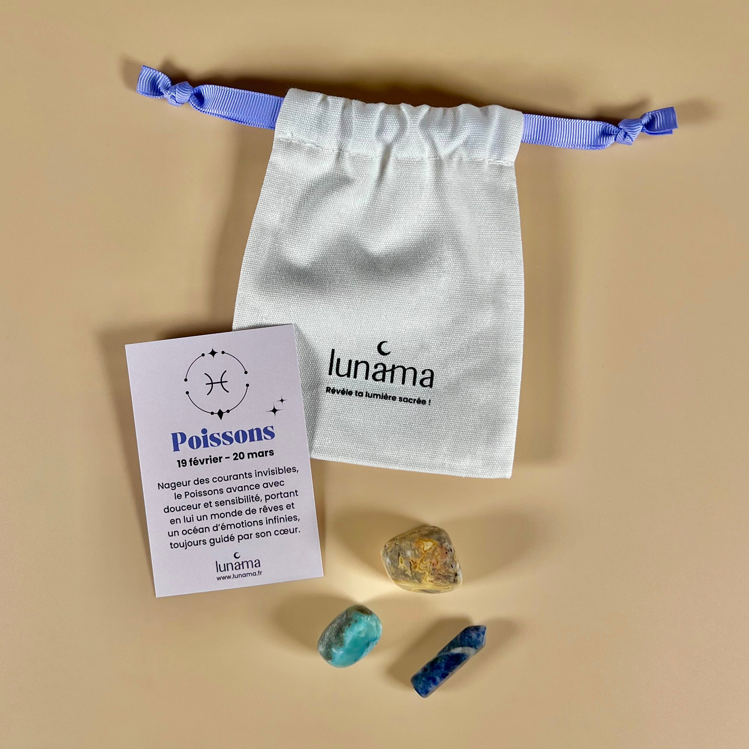 3 cristaux pierres de lithotherapie pour le signe astro poissons