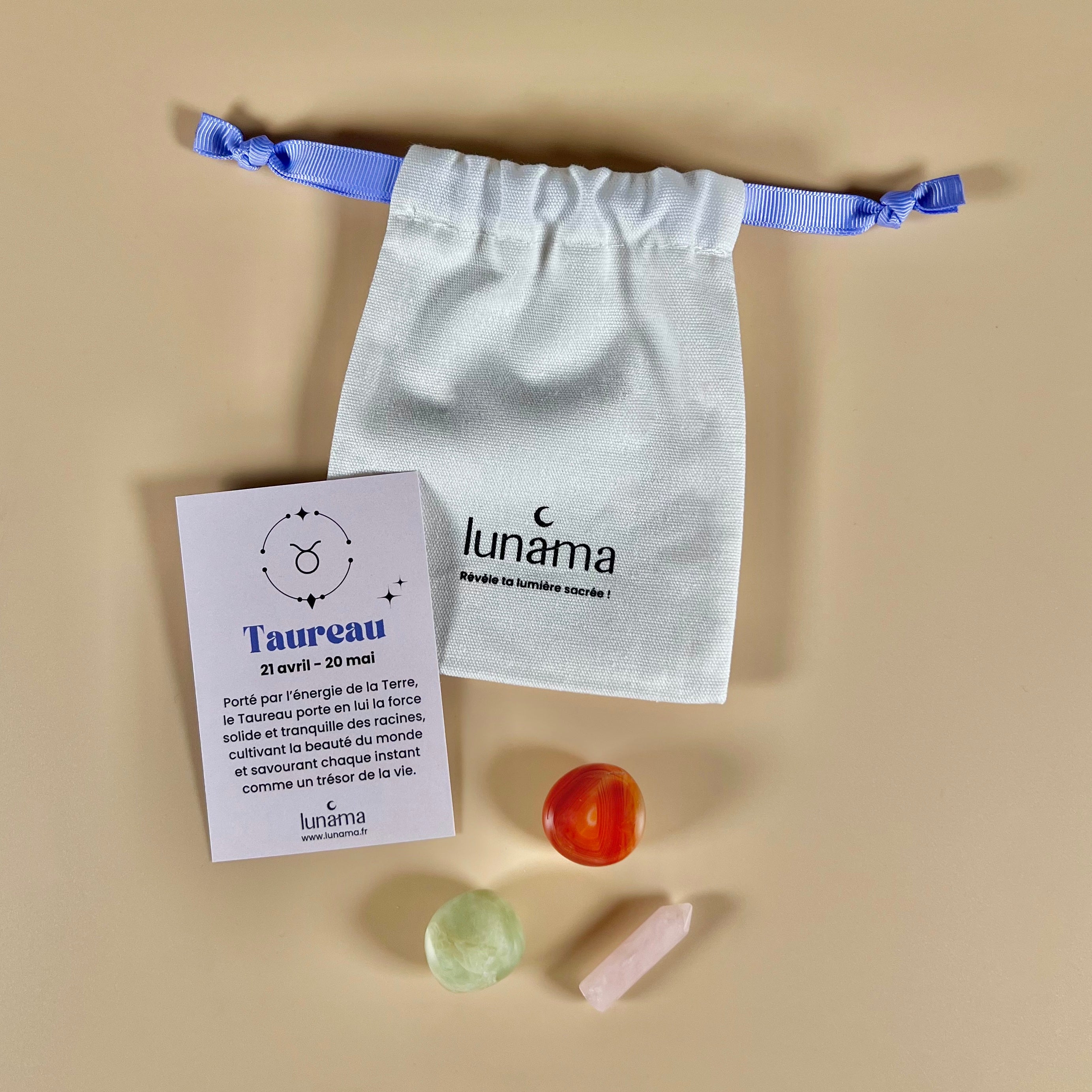 3 cristaux pierres de lithotherapie pour le signe astro taureau